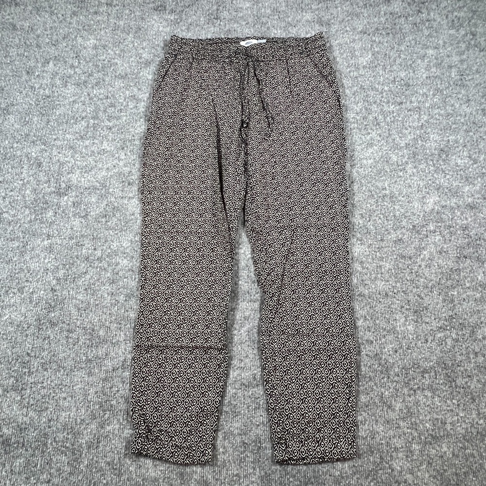 Old Navy Playa Dress Pants Womens XS Black Geometric Print High Waisted Tapered